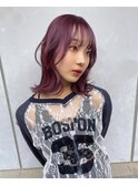 顔周りレイヤーカットボブウルフネビージュ小顔ワンレン