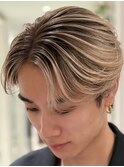 メンズバレイヤージュハイライトセンターパート