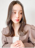 くびれヘアアプリコットオレンジ夏ヘアハイライトカラー
