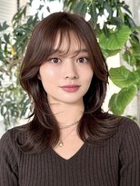 ロビー 表参道(ROBBY)&nbsp;ミディアムレイヤーカット/20代30代40代/顔周りカットワンカール