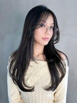 シオン(shion) 顔周りレイヤーロング韓国ヘアイメチェン_F1466