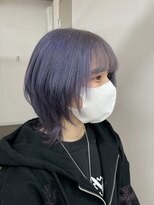 ミル 心斎橋(MIL)&nbsp;透明感パープルグレー/ウルフレイヤーカット/心斎橋