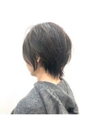 ネイビーカラー/ウルフショート/抜け感/小顔/ショート/30代40代