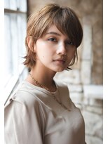 カライング(ing)&nbsp;大人可愛い20代30代40代黒髪前下がりひし形小顔ボブ丸みショート