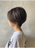 20代30代40代ハイライトハンサムショート丸み小顔