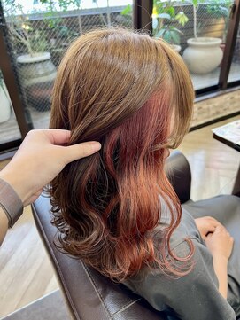 キャラ 池袋本店(CHARA) お洒落ピンクカラー【インナーカラー/サーモンピンク】