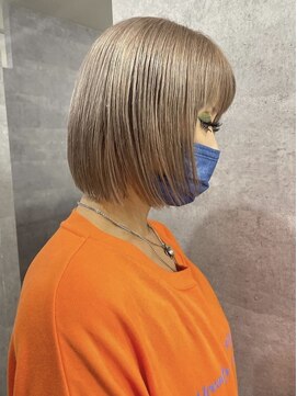 ハツメイ 京急川崎店(HATSUMEI) 小顔ボブー×透明感ミルクティーブラウン[20代30代40代50代]