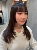 ピンクブラウン美髪切りっぱなしボブ【ボブ/縮毛矯正/北澤華】