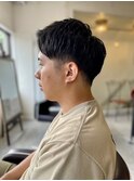 MEN’SHAIRアッシュブラック刈り上げマッシュヘア