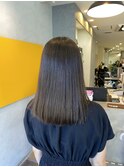 インナーカラー艶髪ネイビーグレーアッシュブラック大人美人