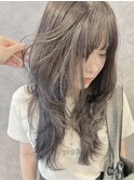 アッシュグレージ♪ブルーブラック♪レイヤーカット♪就活カラー
