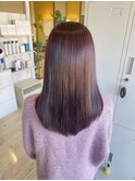 ブリーチ無し ピンクブラウン ロング