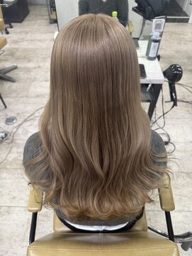 アジールヘア 所沢プロペ通り店(agir hair) ミルクティーグレージュブリーチ&ダブルカラー所沢