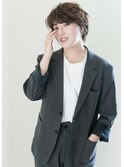 ハンサムショート/パーマ/前髪あり/30代40代