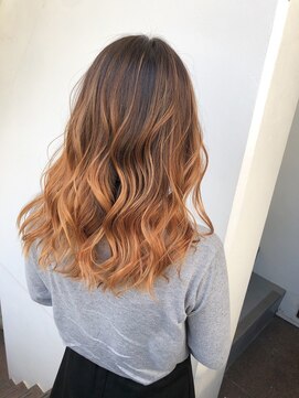 salon de MiLK 札幌大通店【サロン ド ミルク】 伸びても根元が気にならないオレンジバレイヤージュ！