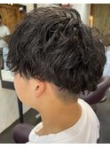 波巻きツイストスパイラル/刈り上げセンターパート/北習志野