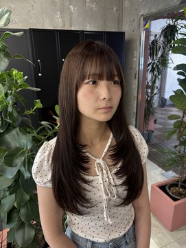 キャラハーフ 池袋東口店(KYARA HALF) レイヤーカット/顔周りカット/オリーブブラウン/透明感