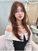 フェミニンロング×レイヤーカット顔周りブリーチなし[大宮]