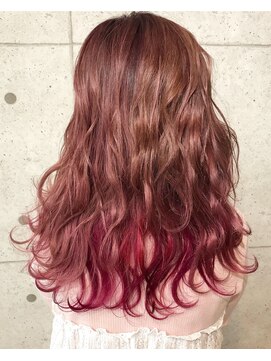 ヘアテリア リュウ 大塚(hair teria ryu) ピンクベージュ×インナーピンクレッド【ryu 大塚 北口】