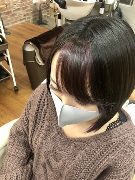 ラウンジ ヘアアンドグルーミング(Lounge HAIR&GROOMING) インナーカラーwith前下がりボブ