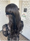 ハーフツイン　ヘアセット　お出掛けヘア