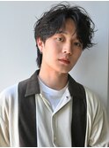 ニュアンスパーマアッシュブラックウルフ波巻きスパイラル渋谷