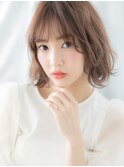 大人かわいい透明感ことりベージュニュアンスボブm古河20代30代