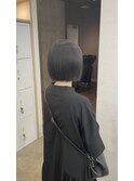 顎ラインボブ×透明感ラベンダーグレーイルミナカラー赤羽
