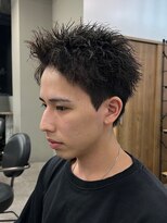 スパイキーショートザクザクショートアップバングツーブロック