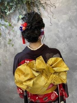 スリー(THREE)の写真/≪着付け/ヘアセット受付中♪≫プロの技術で華やかな装いをお届け＊大切な日のセットはお任せください♪
