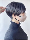 【morio 原宿】黒髪　刈り上げマッシュショート