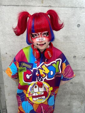 トーキョー オタクヘアー(TOKYO OTAKU HAIR) 原色レッド/エクステ/デザインカラー