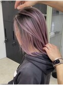 ラベンダーピンクバレイヤージュシャドールーツ