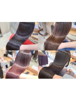 お客様一人ひとりの髪に最適なトリートメントを選定し、髪の芯から補修。指通りの良い美髪×艶感へ導きます