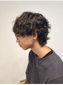 マッシュウルフ波巻きツイストスパイラルパーマ