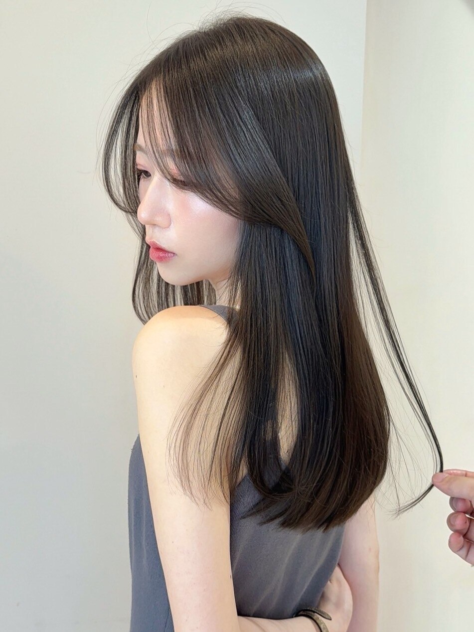 グレージュ 透明感カラー 髪質改善 顔周りレイヤーカット：L276927534
