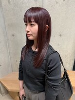 エウペ 渋谷(WEUPE)&nbsp;斜めバング/グレージュカラー/デザインカラー/シルキーベージュ