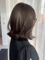 ヘアメイク ミチ 富田店(HAIRMAKE MICHI)&nbsp;外ハネボブ 切りっぱなし アッシュベージュ 透明感 艶髪