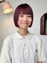 テトヘアー(teto hair)&nbsp;ミニボブ/切りっぱなしボブ/ボブ/ブリーチなしカラー/暖色カラー