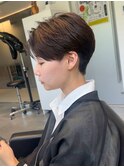 ハッシュカットグレージュデザインカラーツートーンカラー原宿