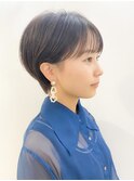 イメチェン可愛いマッシュショートヘア カーキベージュ