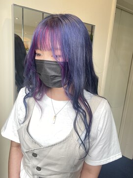 ダブル アンダーバー サロン(W_SALON) 【W_SALON 河原町】インナー/ビビッドパープル/ネイビーブルー