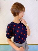 ショートグレージュカラーボブウルフココアベージュ
