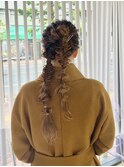 まとめ髪/韓国ヘアアレンジ/簡単ヘアアレンジ/フィッシュボーン