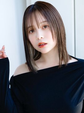 エインアンリー 表参道(AIN.ANLY.) ぱっつん前髪姫カットシアーカラーナチュラルストレート大人女子