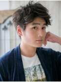 斜めバング清潔感アースカラーショートY草加