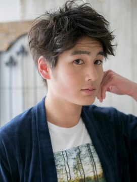 メンズヘア ビーセカンド 草加店(MENS HAIR B-2) 斜めバング清潔感アースカラーショートY草加