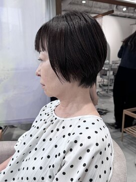 インスヘアー 梅田(INCE HAIR) 大人可愛い30代40代50代脱白髪染めメリハリのあるショートカット