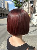 【艶っぽさ全開◎濃厚チェリーレッドボブ】