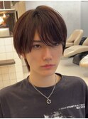 メンズシースルーラウンドマッシュナチュラルヘア